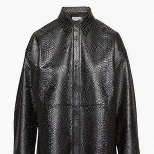 Artiza Pelli Shirt Jacket in Black Croc - XS
